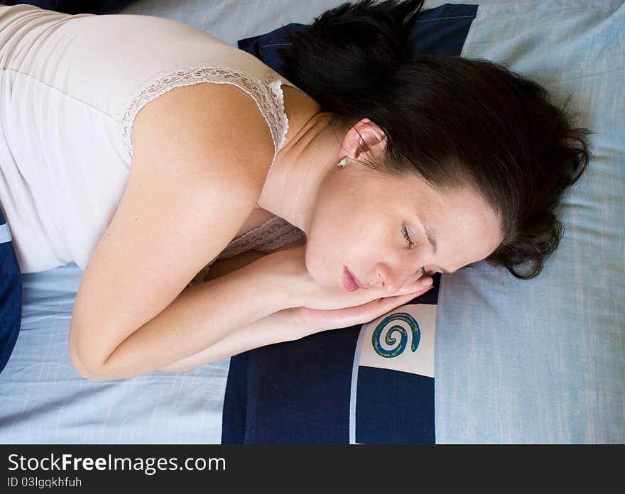 Portrait of  young girl sleeping