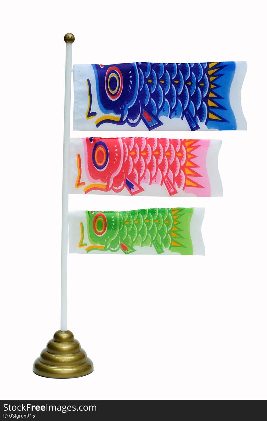 Fancy carp flag on white background