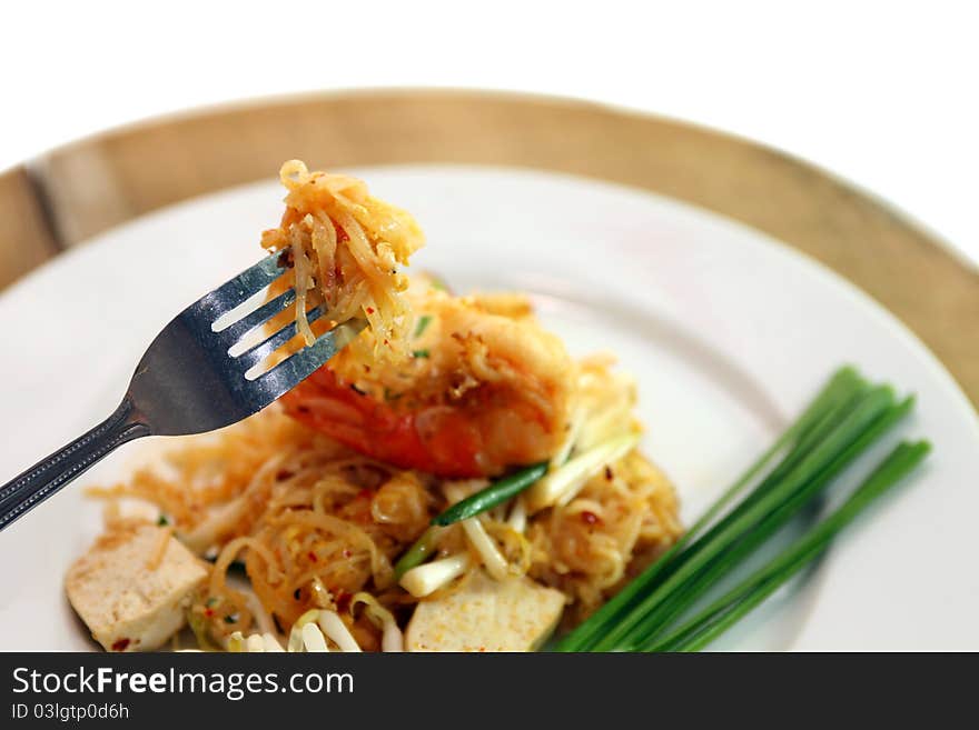 Close-up Thai food Pad thai , Stir fry noodles with shrimp. Close-up Thai food Pad thai , Stir fry noodles with shrimp