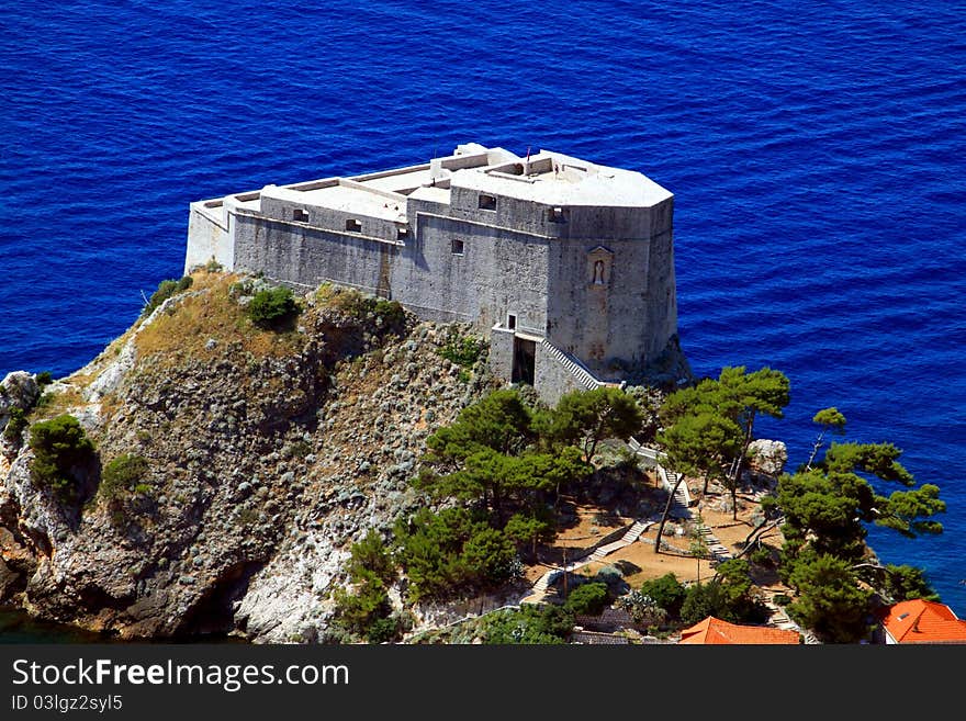 Castle Lovrenats in Dubrovnik in old part of town. Castle Lovrenats in Dubrovnik in old part of town