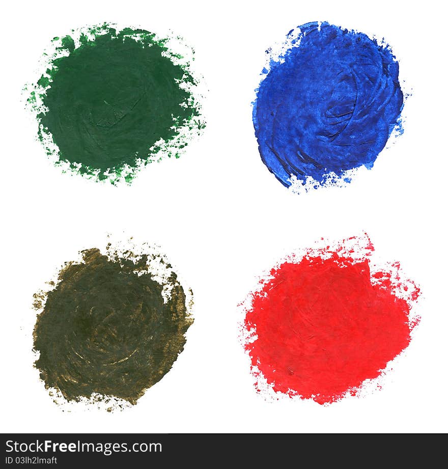 Set of watercolor blobs, isolated on white background