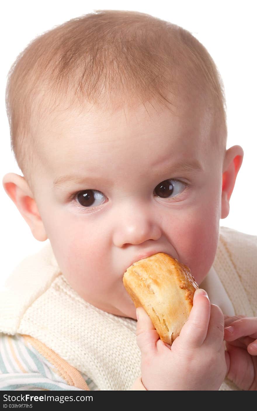 Bright closeup potrait of baby