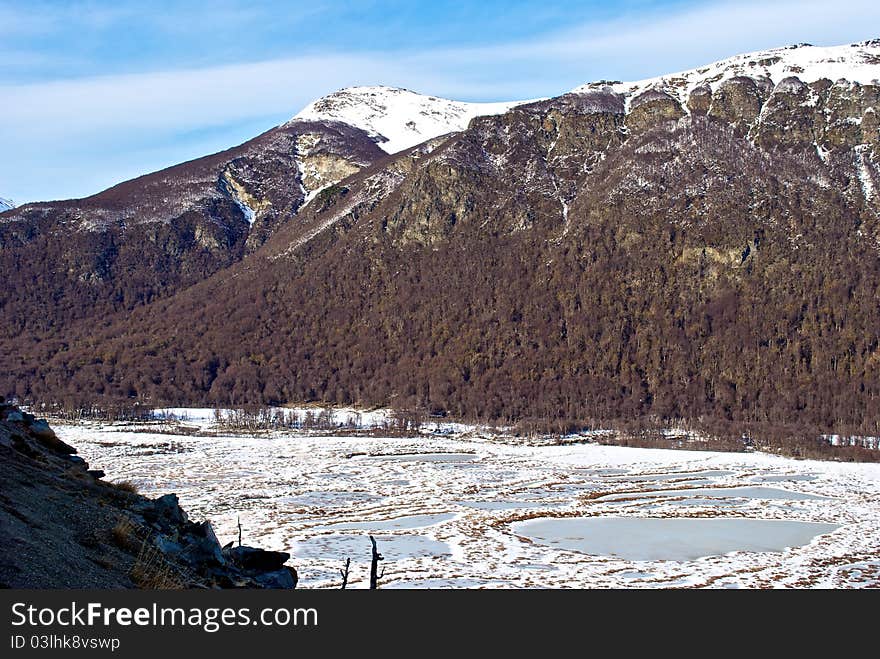 Cold Frozen Valley at Usuaia, Argentina. Cold Frozen Valley at Usuaia, Argentina