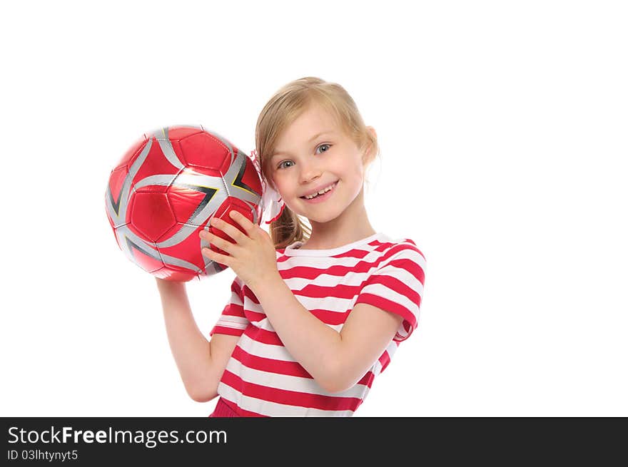 Happy Girl With Soccer Ball