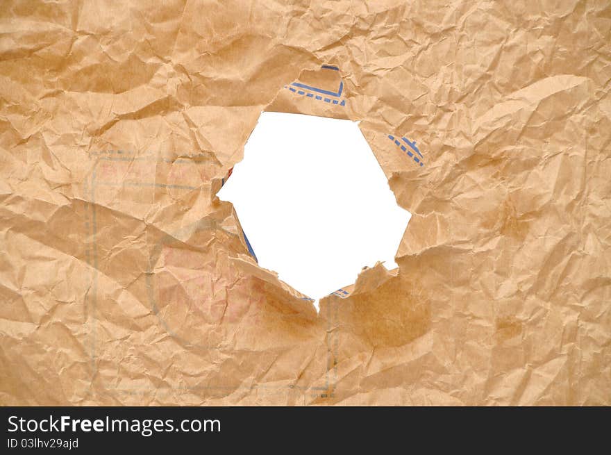 Hole in paper