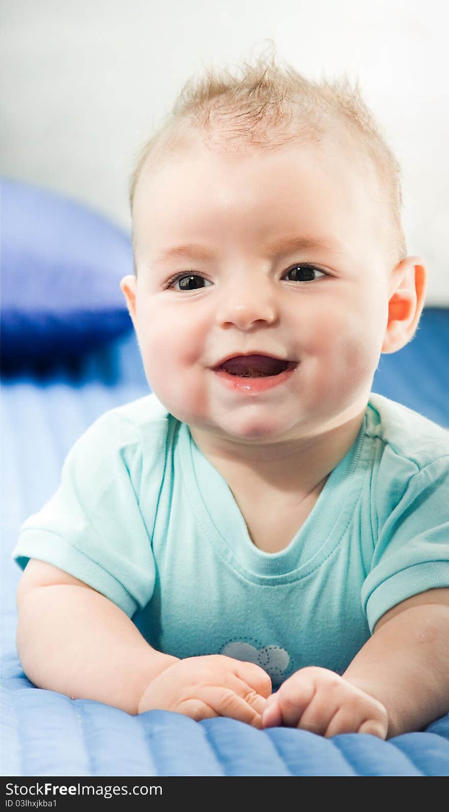 Closeup portrait of adorable smiling baby boy. Closeup portrait of adorable smiling baby boy