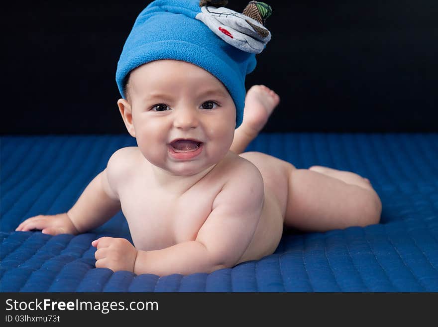 Closeup portrait of adorable smiling baby boy. Closeup portrait of adorable smiling baby boy