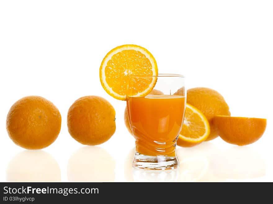 Glass full of fresh orange juice