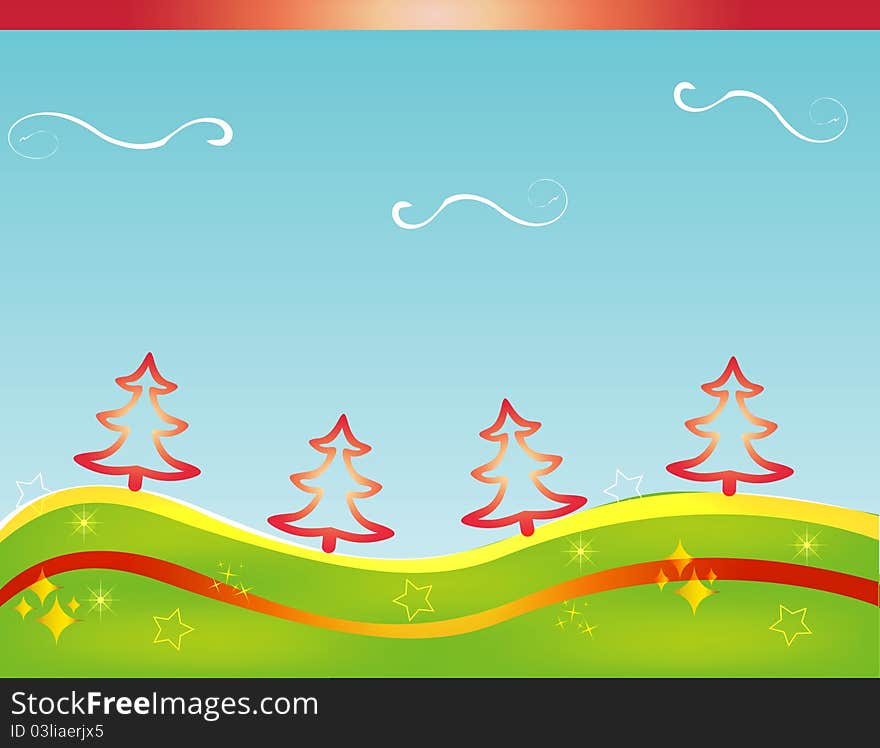 Christmas card gift background  illustration