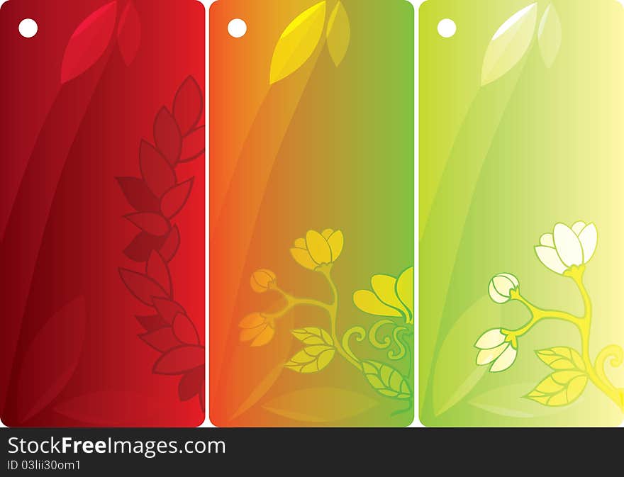 3 colorful gift tags