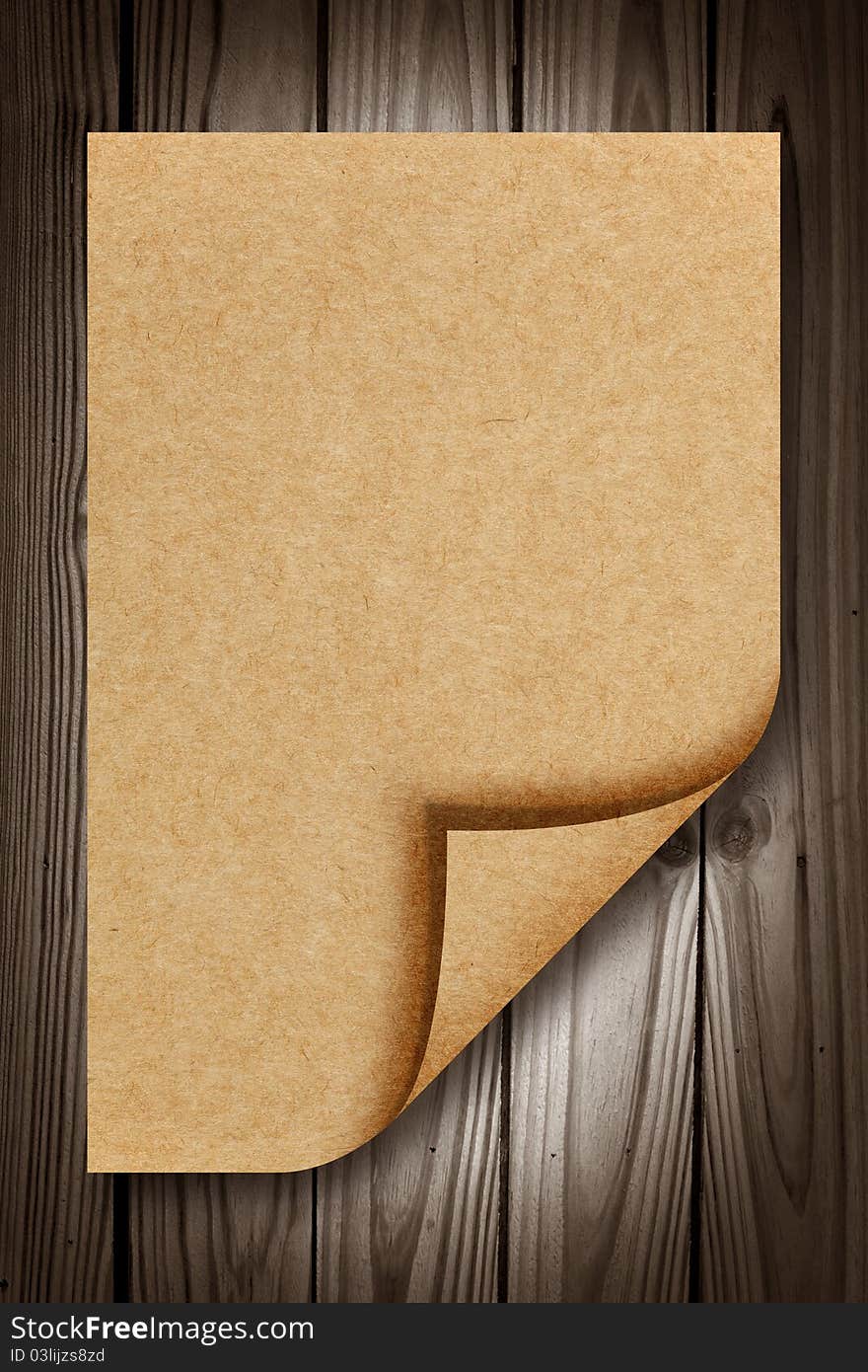 Blank Recycle Paper on wood background