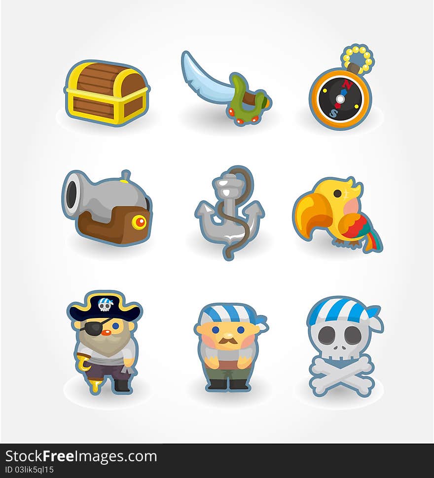 Cartoon pirate icon