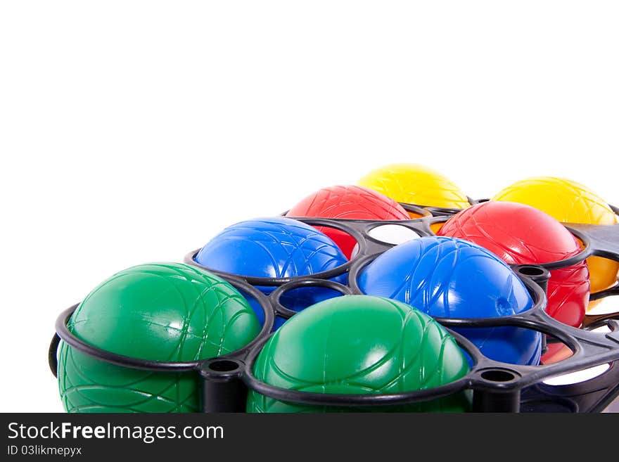 Colorful Jeu de boules balls isolated over white