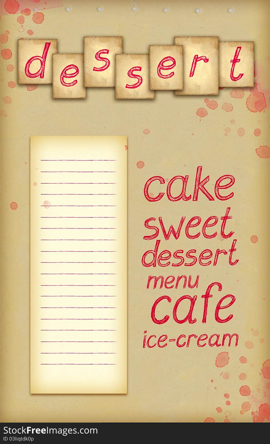 Background With Text Of Dessert