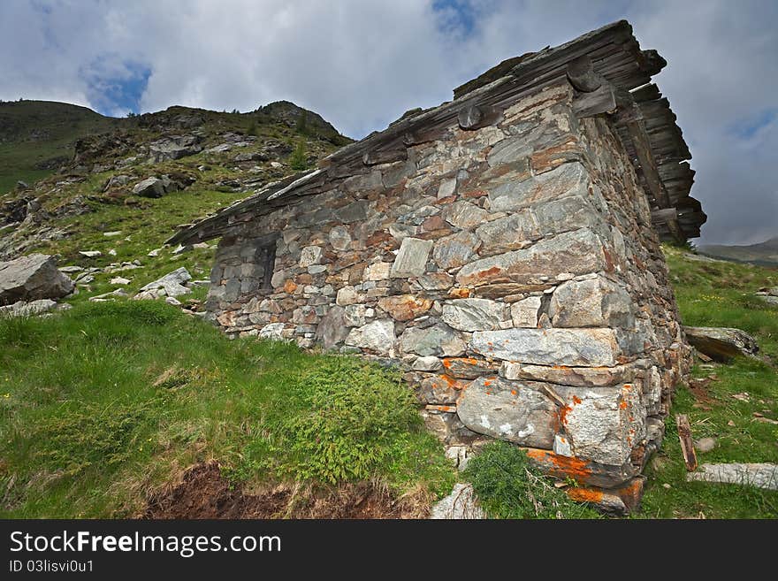 Old cheese factory in the North of Italian Alps