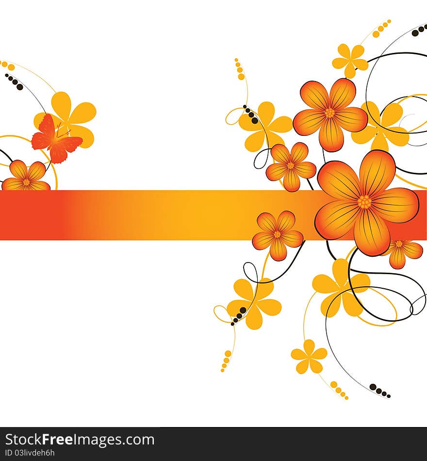 Abstract flowers background with place for your text