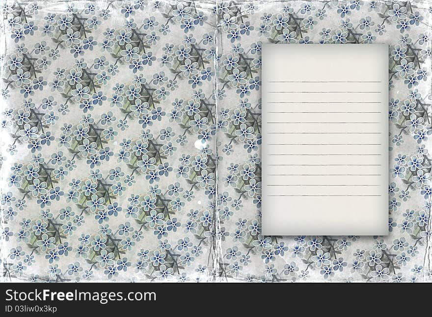 Old vintage paper with flowers