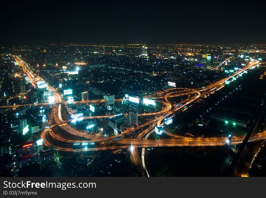 Bangkok highway ay night