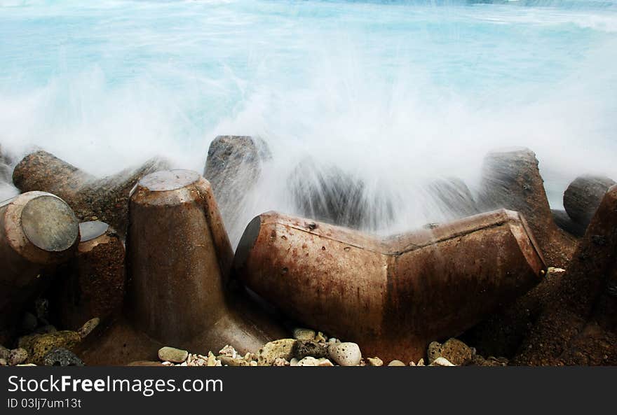 Dam of male island in maldives. Dam of male island in maldives