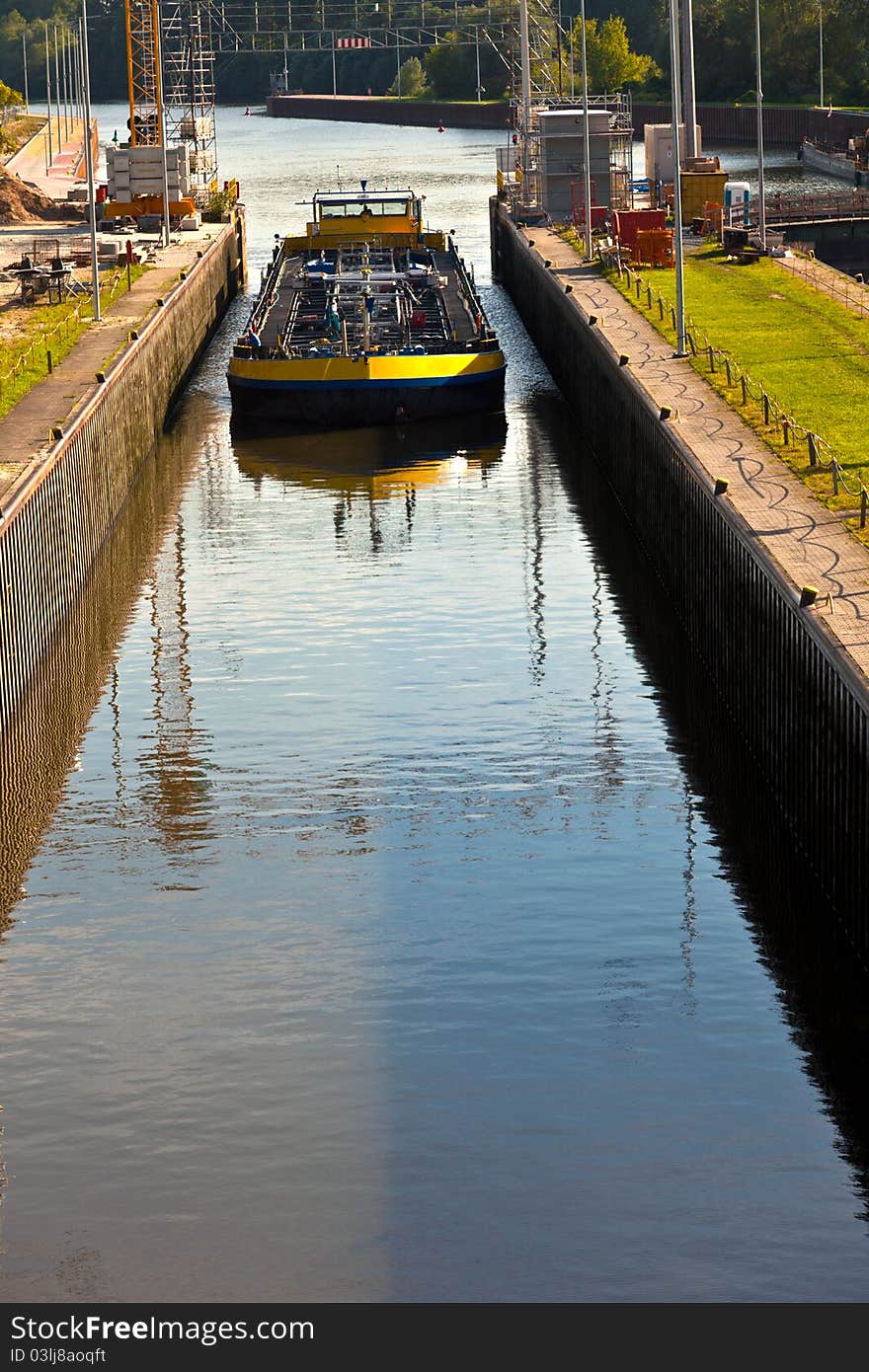 Boat for inland water transportation in sewer port