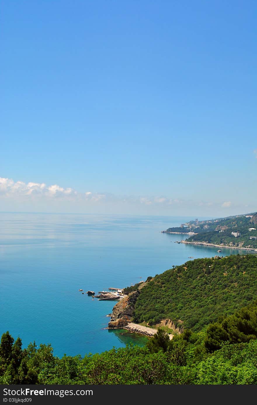 Black sea coast in Crimea. Black sea coast in Crimea