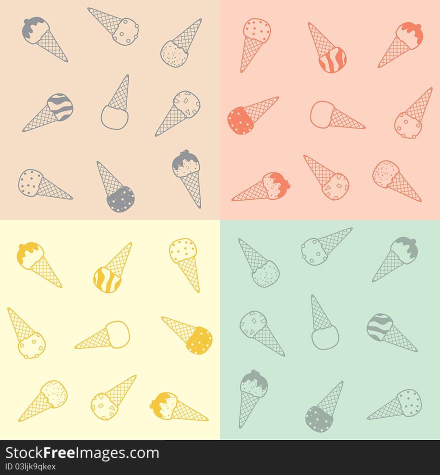 Vector Illustration: Ice-cream pattern