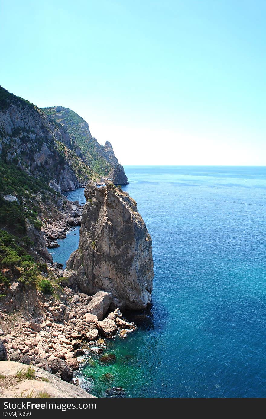 Isolated Rock in the Sea