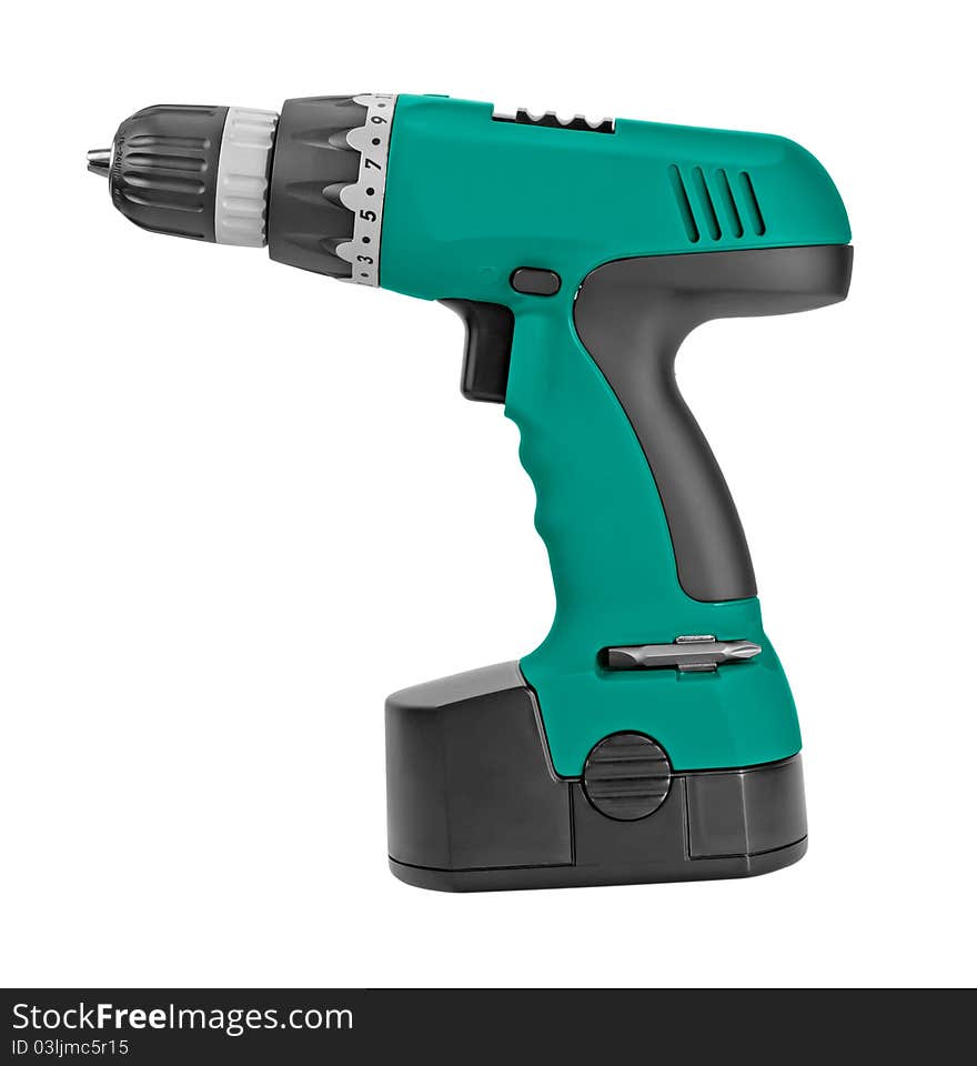 Green Cordless Drill.