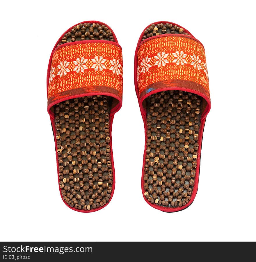 Handmade Slippers on white background