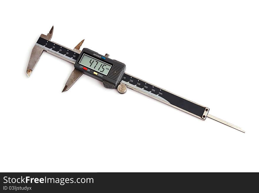 Electronic calipers on a white background