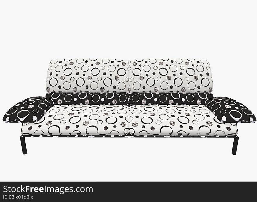 Isolated 3d sofa on white