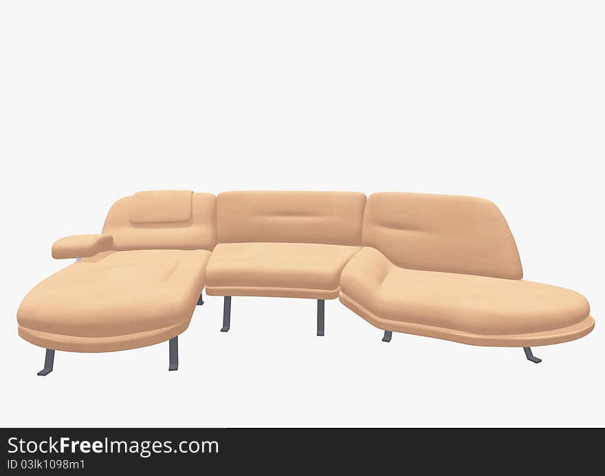 Isolated 3d sofa on white