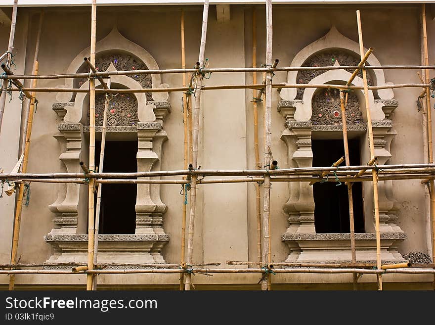 The Construction Of A Temple In Thailand.