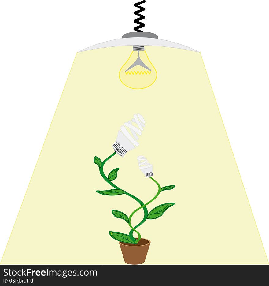 Evolution ecology bulb light - illustration. Evolution ecology bulb light - illustration