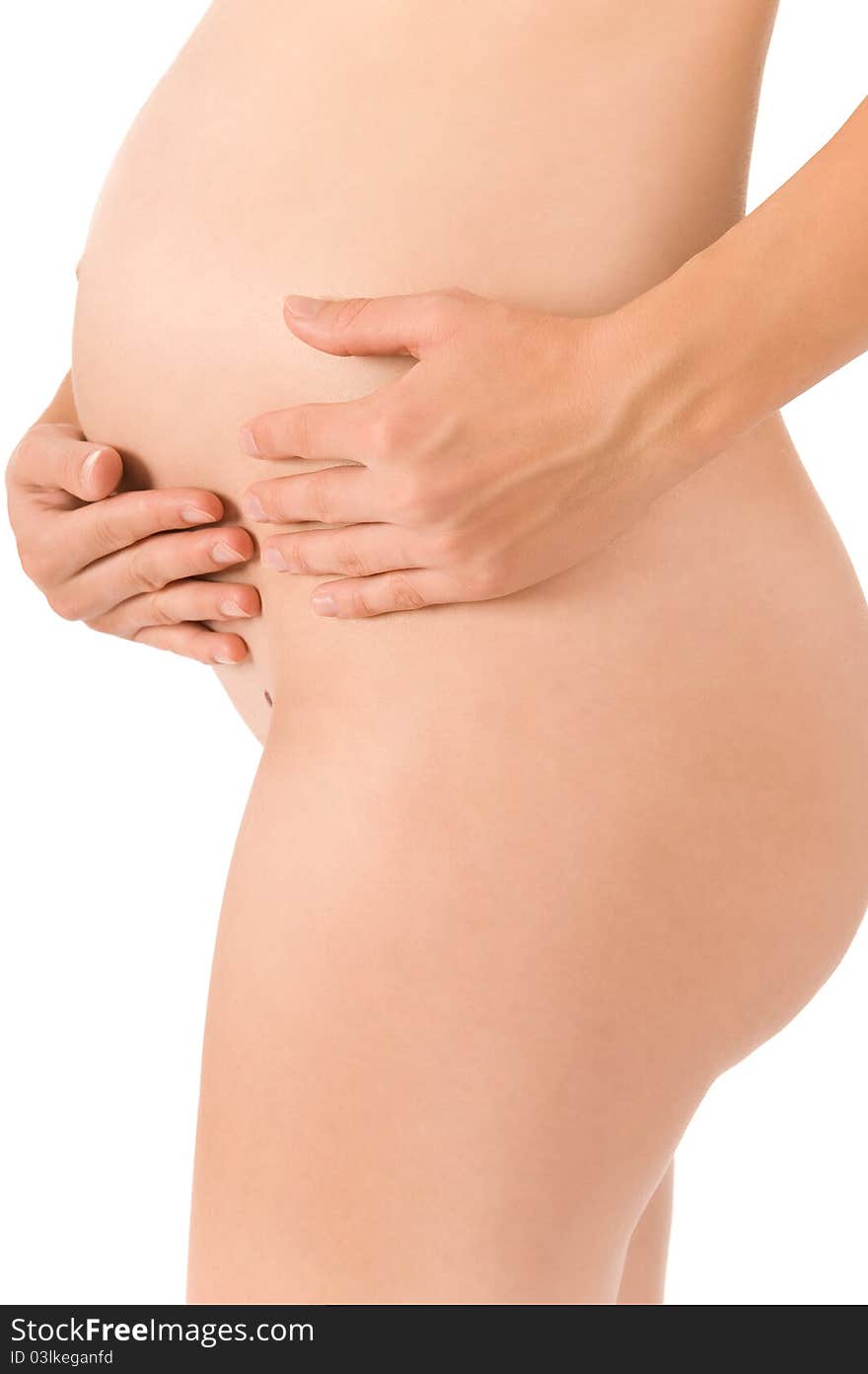 Pregnant Woman Is Holding Her Belly Body Part