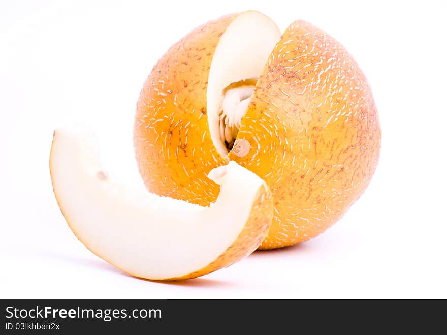 Fresh melon isolated on white background