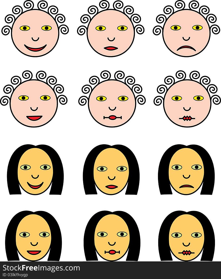 Smileys. Male and female.