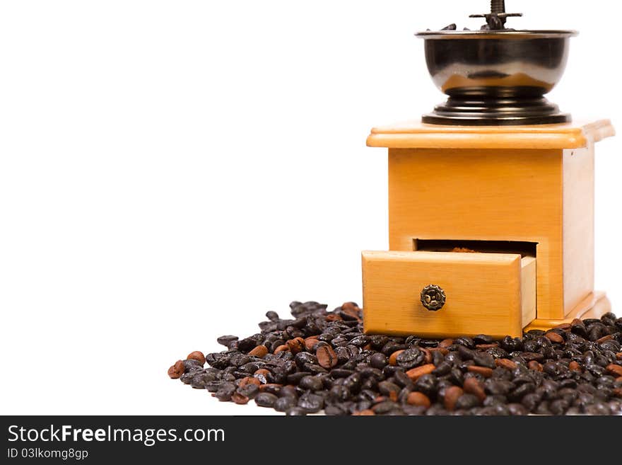 Close-up of an old-fashioned coffee grinder