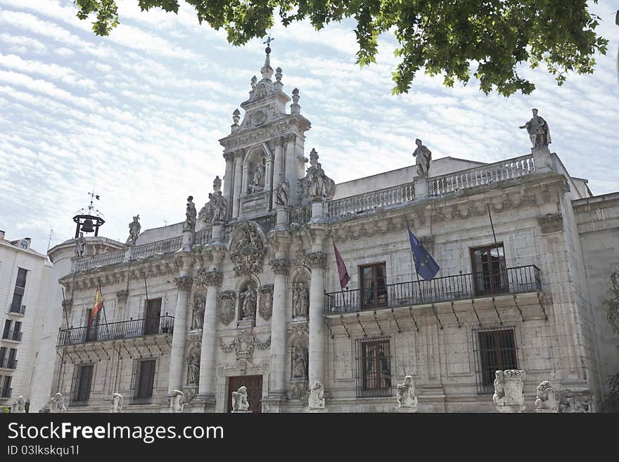 Santa Cruz´s Palace, the building of the University of Valladolid, Spain