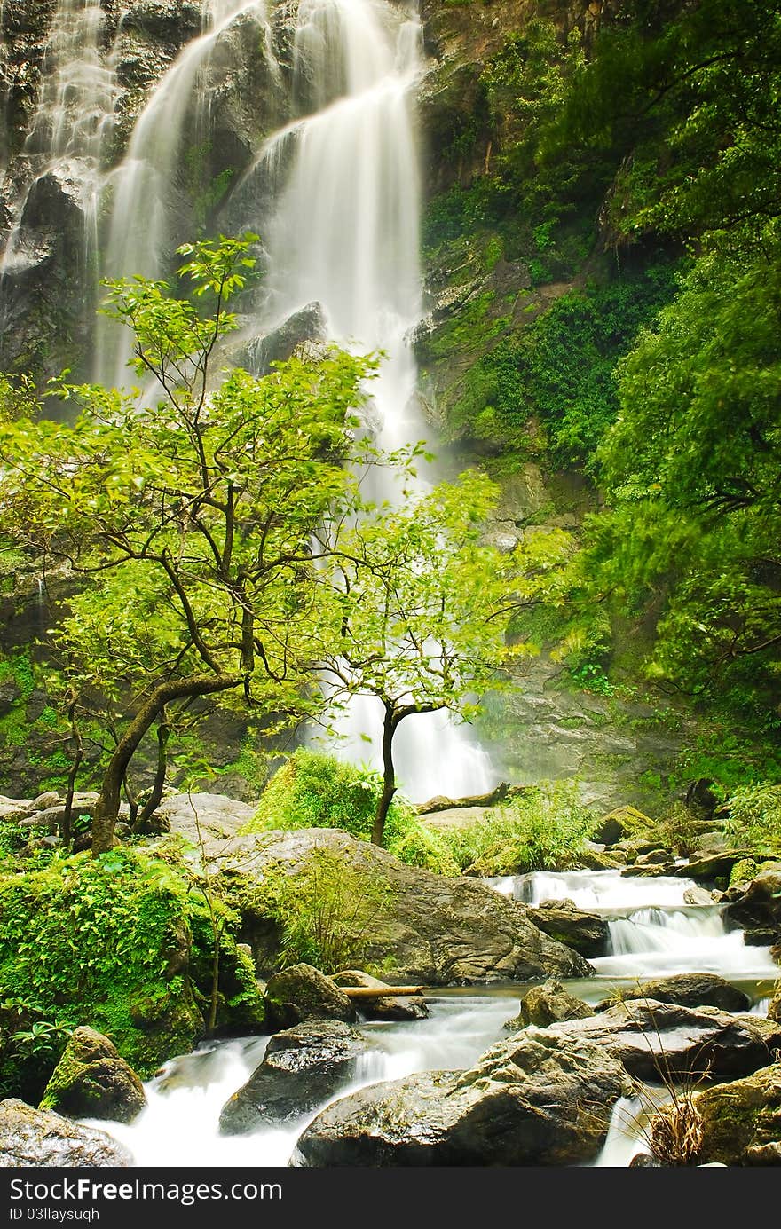 The famous waterfall in Kamphaeng Phet province