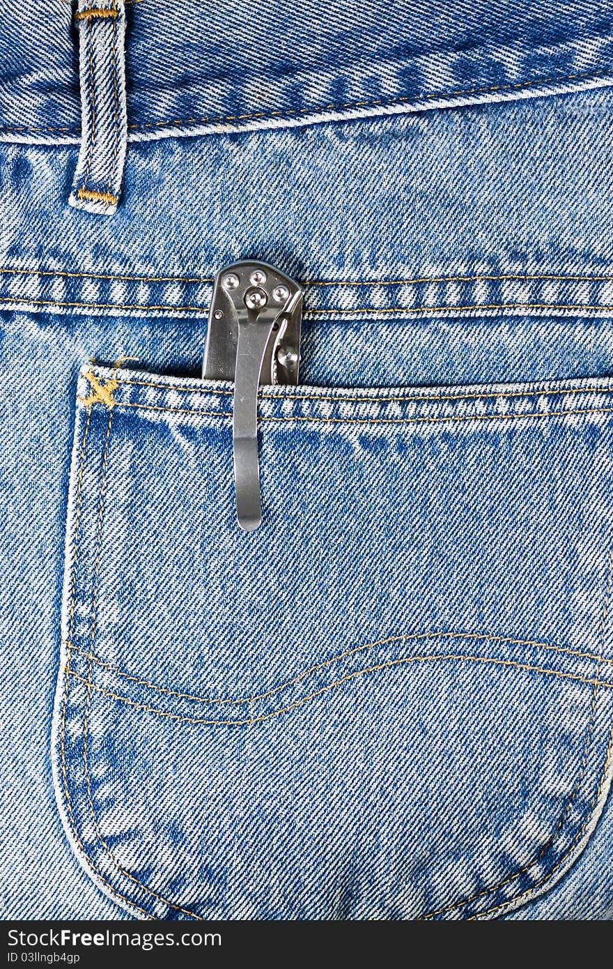 jeans and knife