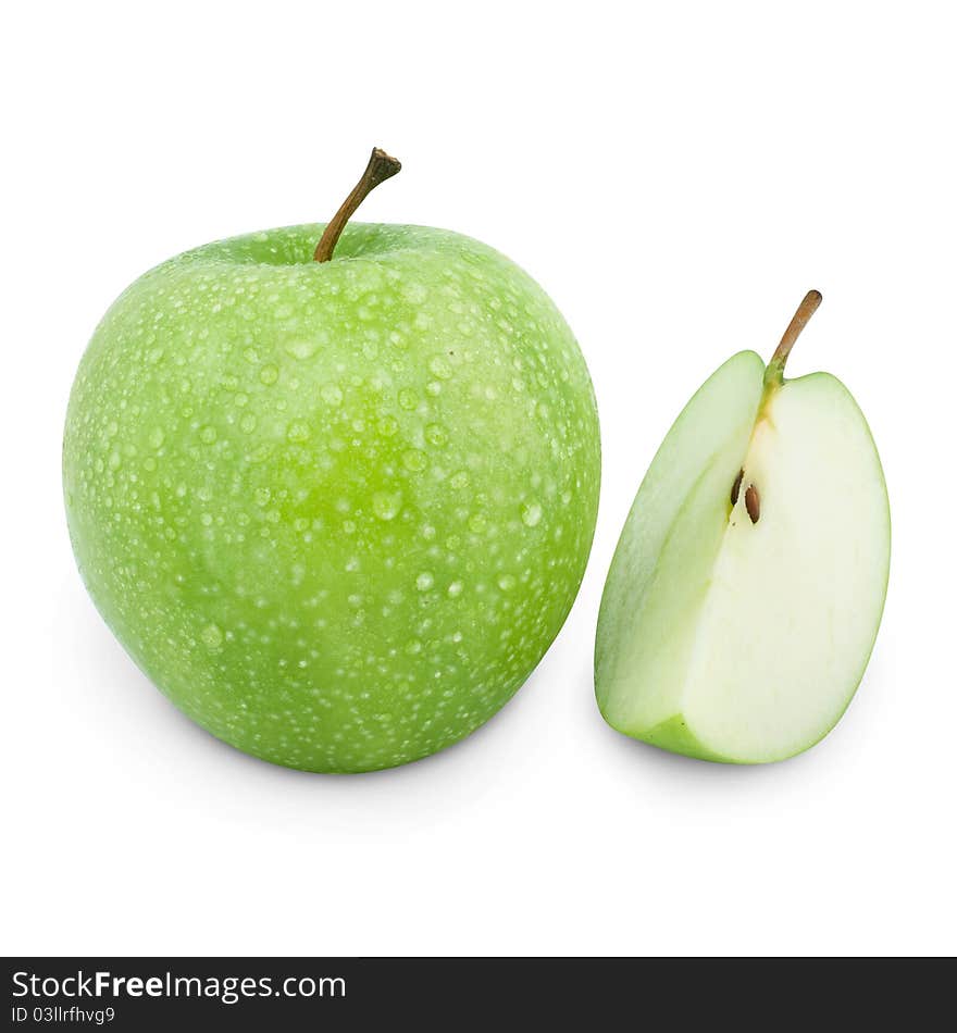 Green apple fruits Isolated on a white background