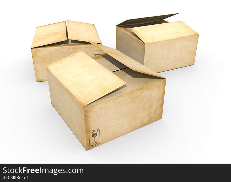 Three Cardboard Boxes