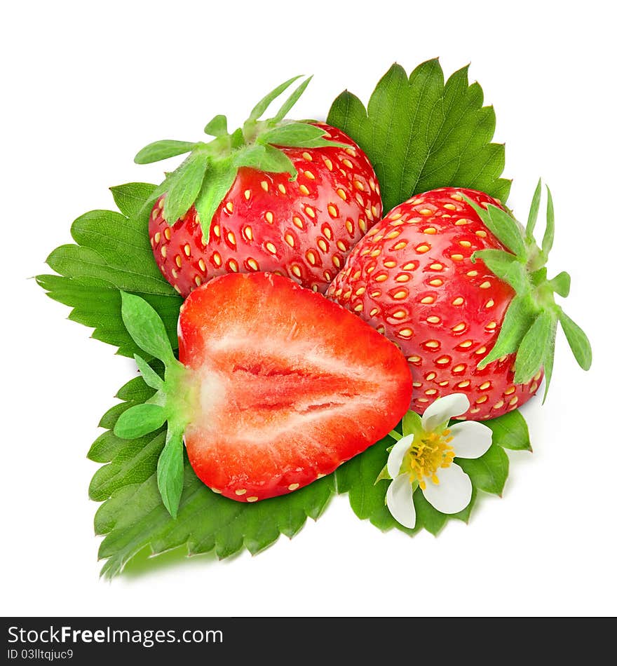 Strawberries berry isolated on white background