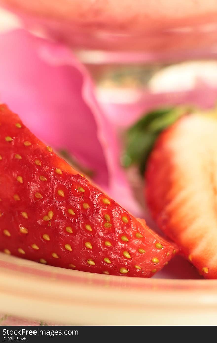 Image of a strawberry taken with a macro lens showing details . Image of a strawberry taken with a macro lens showing details