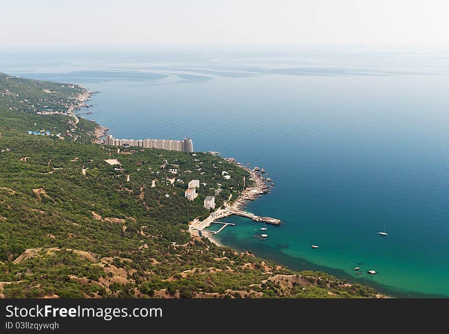 Top view of the bay Laspi in the Crimea, Ukraine