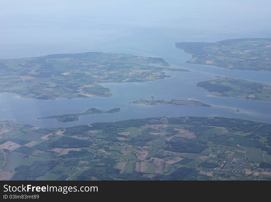 Flight over Denmark