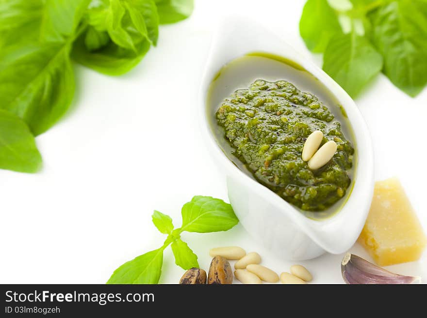 Fresh Pesto and its ingredients