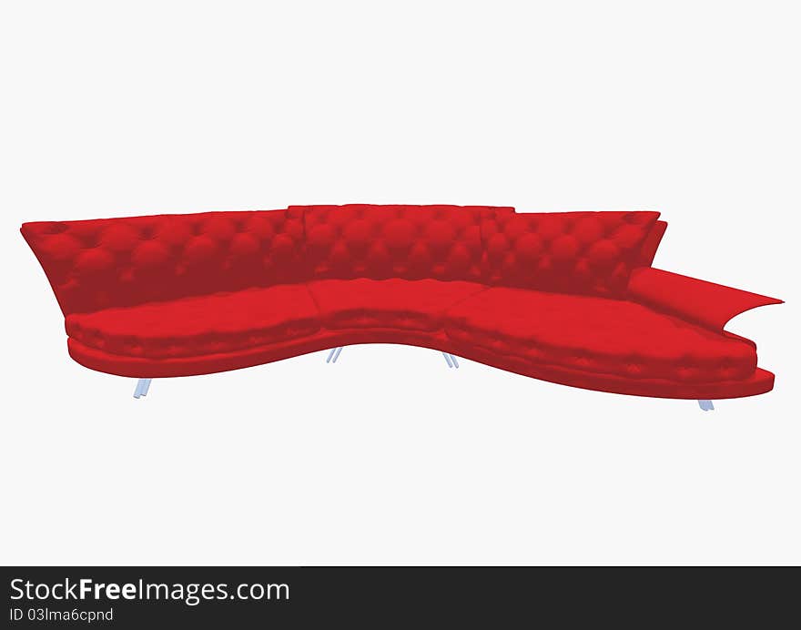 Isolated 3d sofa on white