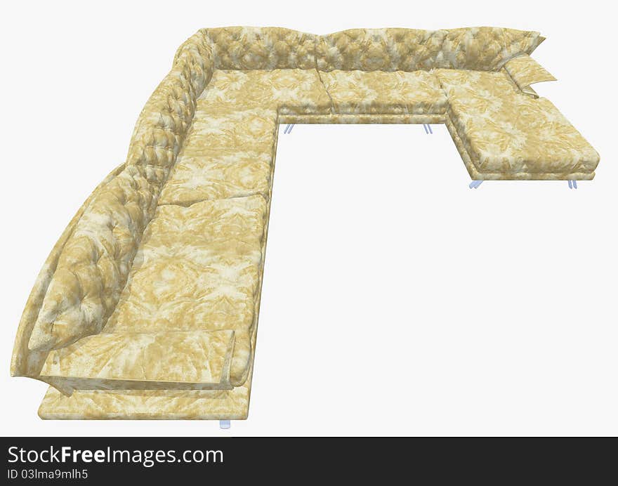 Isolated 3d sofa on white